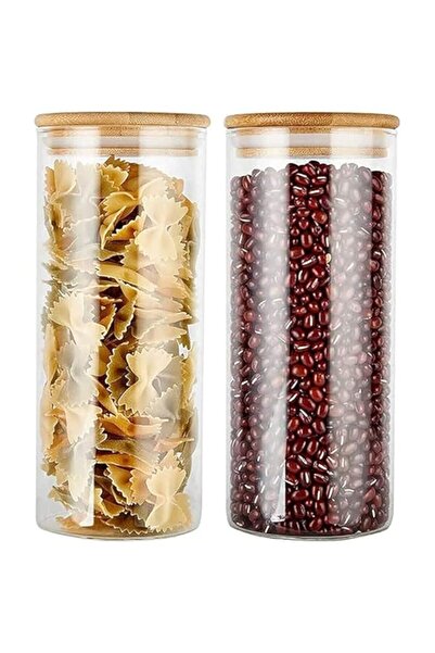 Generic 1CHASE® Borosilicate Glass Food Storage Jars, Air Tight Kitchen Food Storage Container Set with Nat