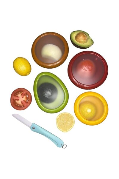 Generic صندوق تخزين الفاكهة المصنوع من السيليكون، وحافظة الأفوكادو وحامل الطم...