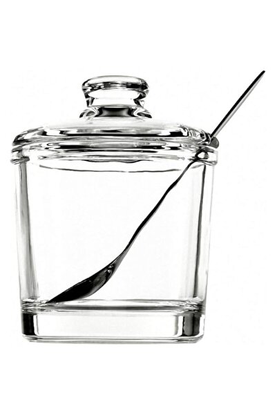 Generic مجموعة أوعية السكر الزجاجية الشفافة الكلاسيكية من LYNK HOME مع غطاء و...