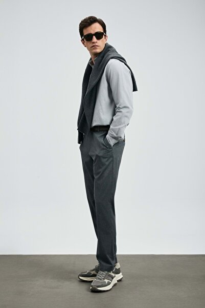 Lufian 112010676 Daniel Men's Basic Shirt Regular Fit Men's Shirt Gray