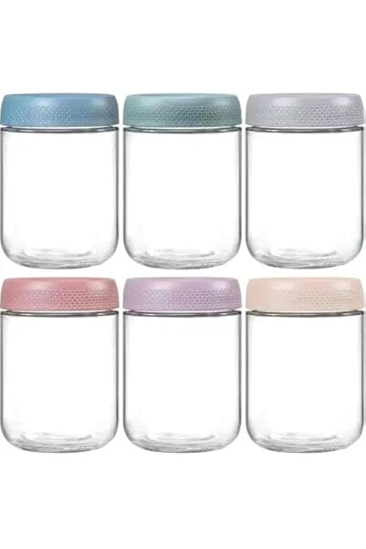 Generic Premify 6-Pack Overnight Oats Jars with Airtight Lids – 16oz Storage Glass Jars, Wide Mouth Mason