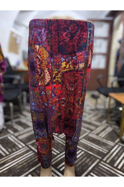 MODA Etnik Desenli Cepli Lastikli Şalvar