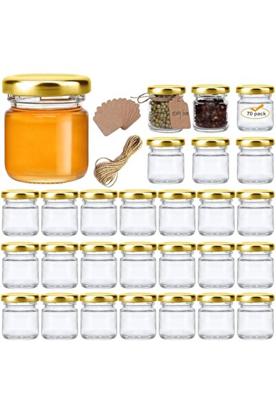 Generic i Mini Glass Jars Set - Bulk Pack of 20Small Containers with Lids | 1i5 oz Clear Glass Bottles for S