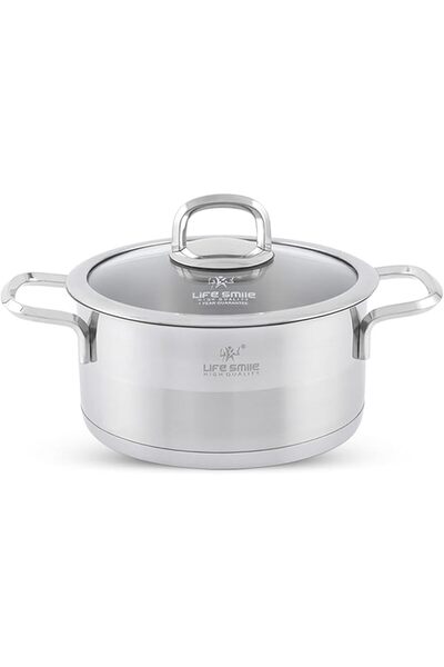 Generic Cooking Pot with Lid 18/10 Pure Stainless Steel - Thick Induction Base Double Handle Stock Pot - Non