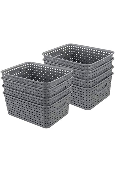 Generic SPNOR Plastic Storage Baskets, 8 Pack Small Pantry Organization and Storage Bins, Household Organize