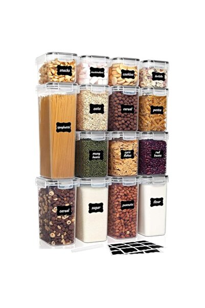Generic U-HOOME Cereal & Dry Food Storage Containers,BPA Free Airtight Plastic Kitchen Storage Organizer wit