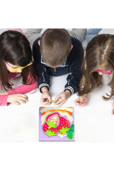 Picodino 6 in 1 puzzle with large pieces and image association, Fruits
