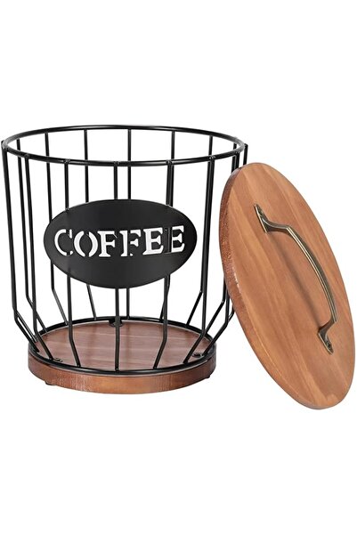 Generic Cozy Nest Coffee Storage Holders with Wood Base, Modern Small Coffee Cup Basket Pod for Kitchen Coun