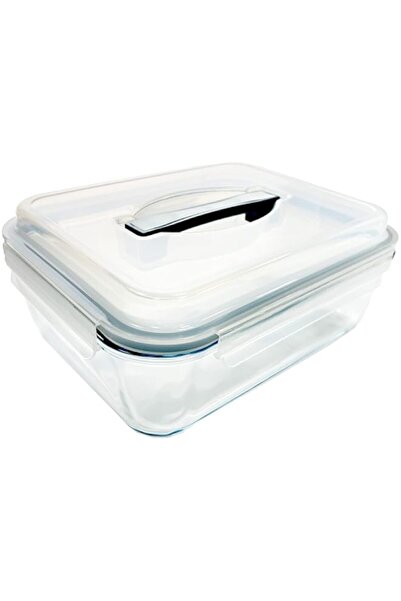 Generic علبة خبز زجاجية مستطيلة من تاليونا مع غطاء، سعة 4i5 لتر، شفافة، TL2213611، أدوات خبز تاليونا