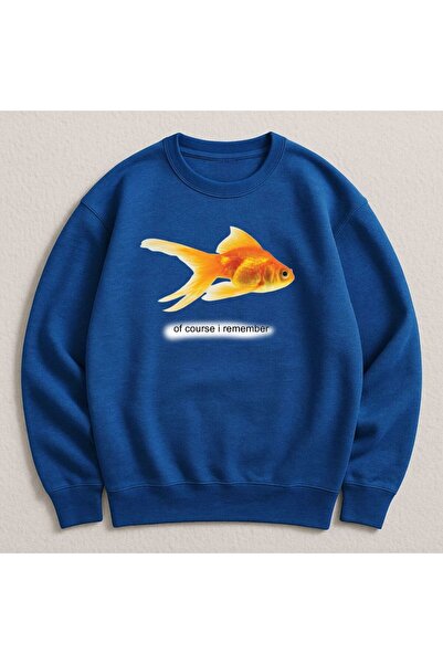 MAYDAY CULTURE Синя двуслойна унисекс блуза с DTF печат, лека, свободна кройка