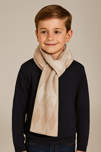 Sebir Moda Baklava Patterned Knitwear Children's Scarf (5-10 Years Old, 30X140Cm)