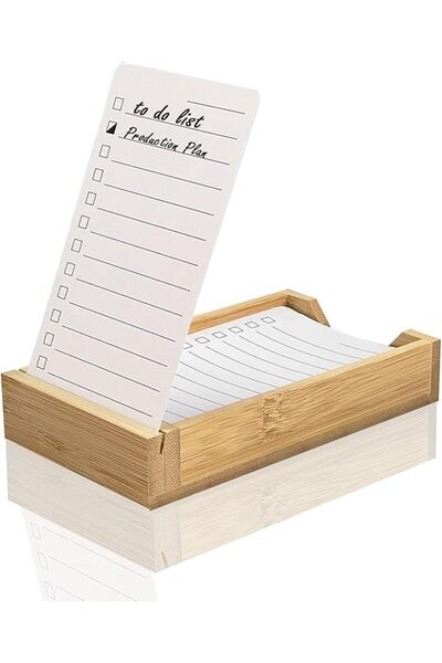 Generic Daily To Do List Planner, Daily ToDo Checklist Cards and Bamboo Stand, 50 To Do Cards, Productivity