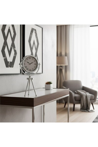 Hinora Ayaklı Tripod Model Roma Saat 47x26x13cm Dekoratif Saat