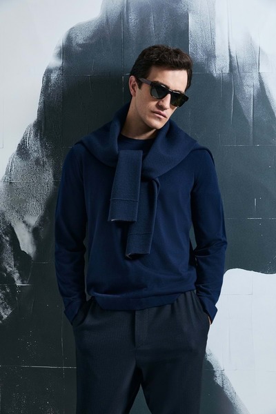 Lufian 112090148 Dean Kazak Men's Sweatshirt Dark Blue