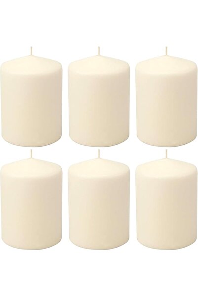 Generic Unscented Ivory Pillar Candles - Dripless Clean Burning Smokeless Household Dinner Candle, SPA Roman