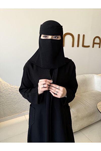 Korean Practical quarter-cloche abaya with prominent pockets