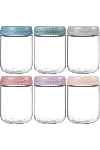 Generic YOUWE7 6-pack Overnight Oats Containers with Lids, Glass jars with Airtight Lids, Wide mouth Mason S