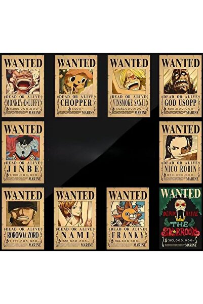 Generic anime one piece all the new wanted posters for all 10 Luffy Frank Sanji Nami Posters 40 * 28.5 cm