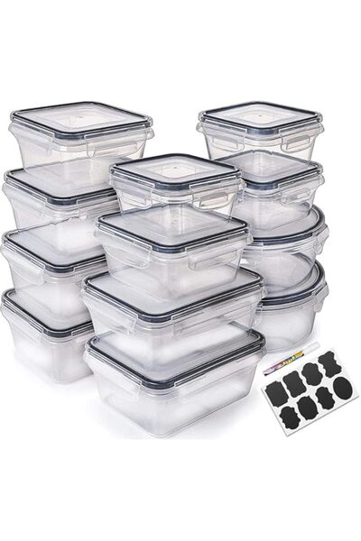 Generic PREMIFY Airtight Meal Prep Container Set with Locking Lids & Labels, 12pcs Re-usable Plastic Food St