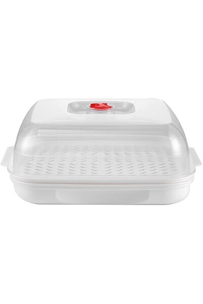 genric جهاز طهي بالبخار للميكروويف من TERRIFI مع غطاء وصينية، وسلة تصريف مربع...