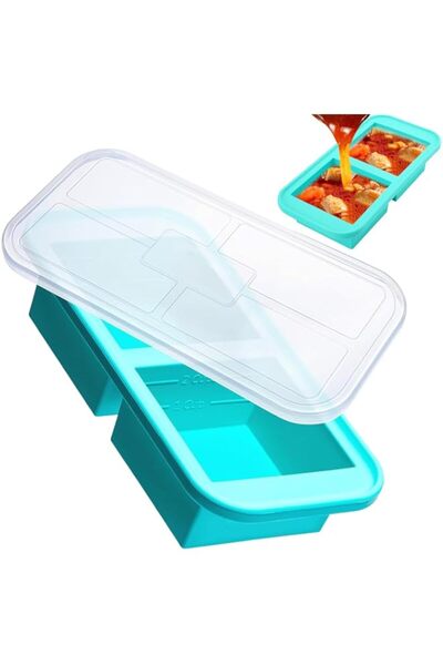 genric قوالب تجميد السيليكون من BananaHome مع أغطية، صينية تجميد الطعام، وعاء تحضير وجبات سهل وأدوات مطبخ