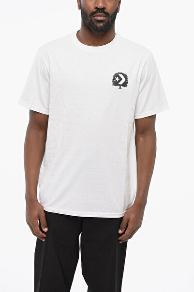 Converse Tricou cu guler rotund și cu imprimeu „Gândește în afara ta”