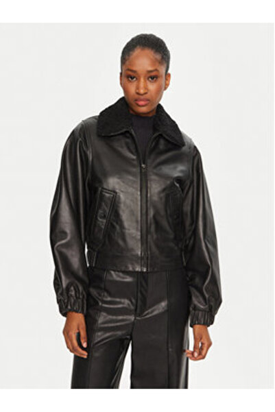 Serge Pariente Γυναικείο Δερμάτινο Μπουφάν AUDREY Μαύρο