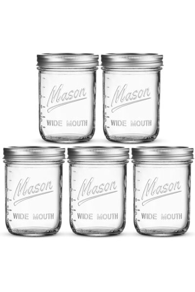 genric SEWANTA Ball Wide Mouth Mason Jars (16 oz/Pint capacity) 6 Pack Microwave & Dishwasher Safe. + SEWAN