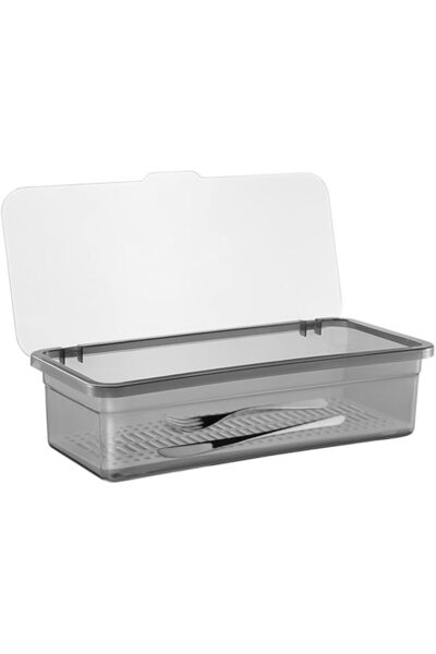 genric صينية بلاستيكية لأدوات المائدة من توب باثى مع غطاء، منظم درج أدوات الم...