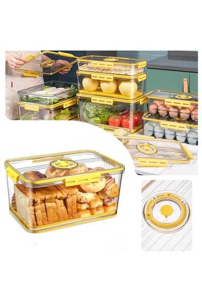 genric GoodsTJ Bread Box for Kitchen Countertop, Fridge, Airtight Food Container, Time Recording Bread Keep