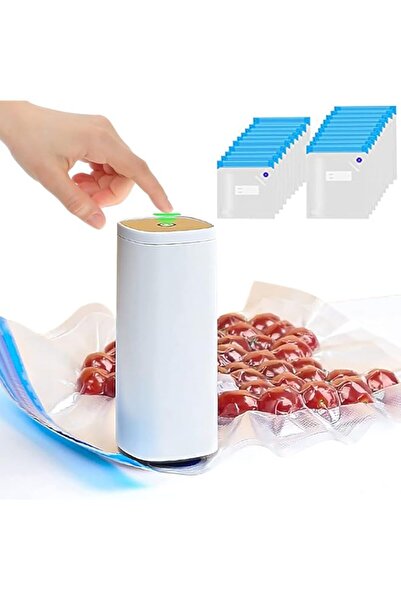 Generic Handheld Vacuum Sealer, Portable Automatic Vacuum Pump for Food, Vacuum Sealer with 20Pcs Reusable F