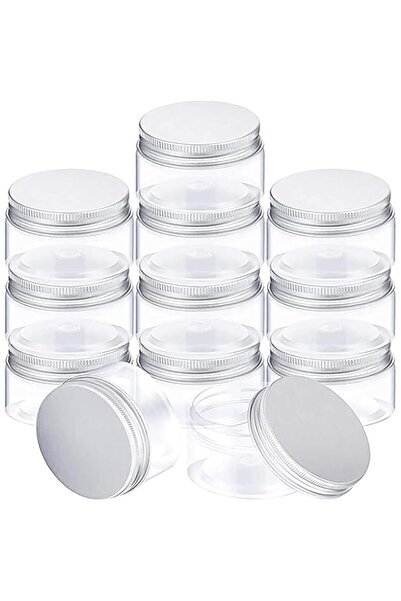 genric برطمانات بلاستيكية من DELFINO، عبوة من 12 برطمانًا شفافًا لتخزين الهدايا، حاويات بلاستيكية واسعة الفم للهدايا