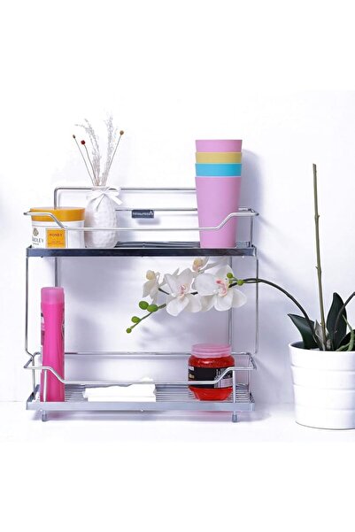 genric حامل مطبخ رويال فورد من طبقتين - حامل منظم سطح الطاولة مصنوع من الفولاذ المقاوم للصدأ للتوابل