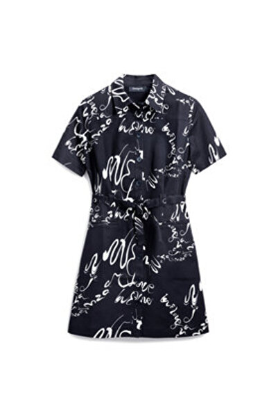 Desigual Γυναικείο Φόρεμα-Πουκάμισο 25SWVW38 Μαύρο