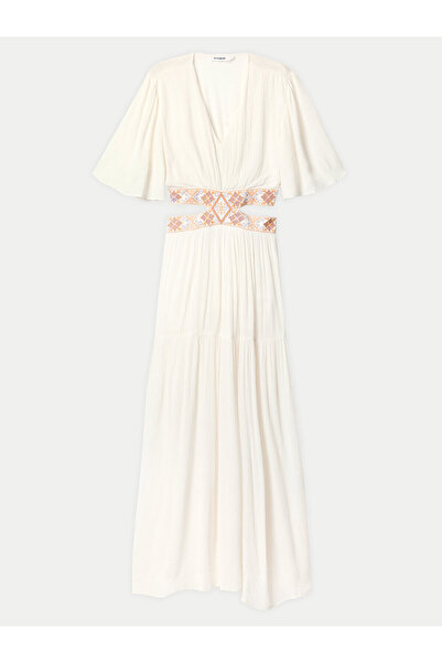 Desigual Γυναικείο Φόρεμα Καλοκαιρινό 24SWVW24 Εκρού