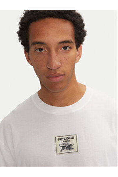 Just Cavalli Ανδρικό T-Shirt 77OAHE14 Λευκό