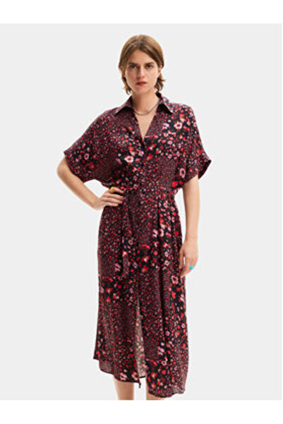 Desigual Γυναικείο Φόρεμα-Πουκάμισο 24SWVW41 Μαύρο