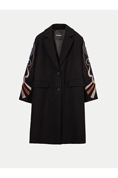 Desigual Γυναικείο Μάλλινο Παλτό 24WWEWBA Μαύρο