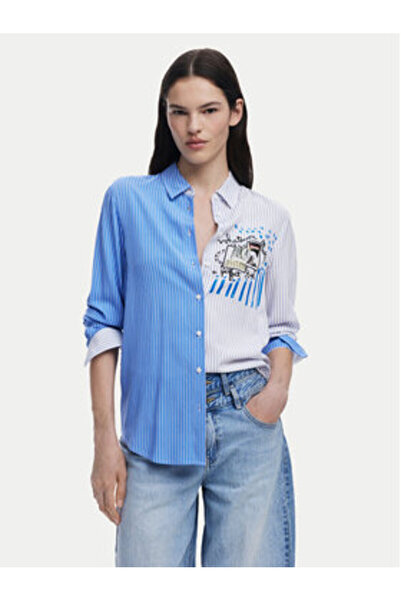 Desigual Γυναικείο Πουκάμισο 25SWCW36 Μπλε