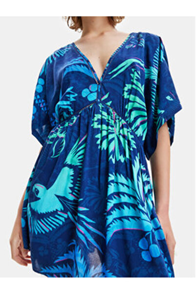 Desigual Γυναικείο Φόρεμα Καλοκαιριού 23SWMW18 Μπλε Σκούρο Μπλε