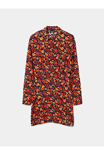 Desigual Γυναικείο Φόρεμα-Πουκάμισο 24SWVW29 Πορτοκαλί