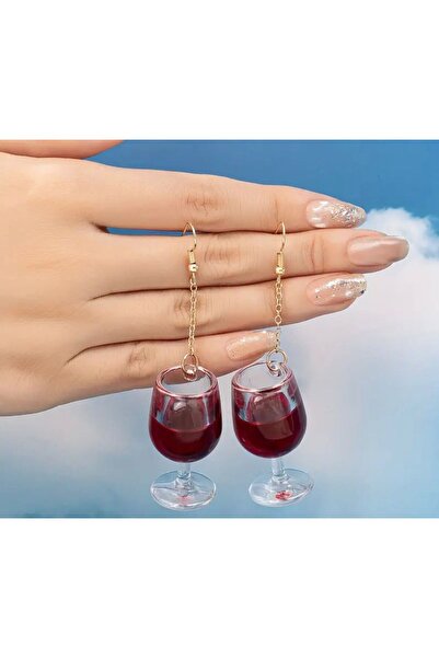 AYDA STORE Günlük ve şık davetlerde Kıyafetlerle Uyumlu Şarap Kadehi Tasarımlı küpe