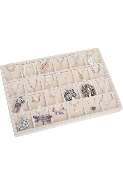 Hope منظم مجوهرات قابل للتكديس، ٢٤ شبكة، مع فواصل قابلة للإزالة، صينية عرض مج...