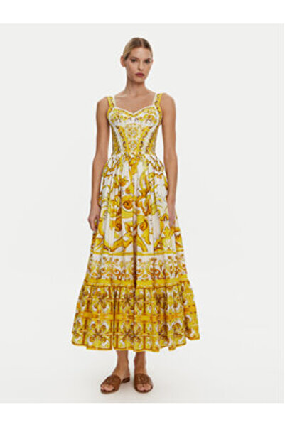 Dolce&Gabbana Dolce Gabbana Γυναικείο Καλοκαιρινό Φόρεμα F6AEIT HH5A1 Κίτρινο