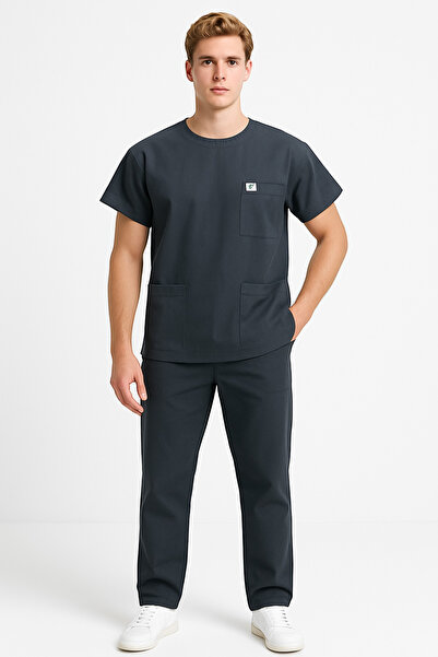 Myscrubs ملابس طبية للجنسين من Dr.MedLine & Clifit – أزرق داكن وأسود