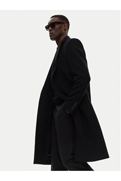 Dolce&Gabbana Dolce Gabbana Ανδρικό Μάλλινο Παλτό G036IT HUMJ2 Μαύρο