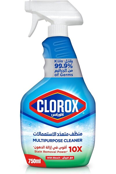Clorox Multi-Purpose Cleaner Spray with Bleach, 750ml, Kills 99.9% of Germs, 10X Stronger in Stain R