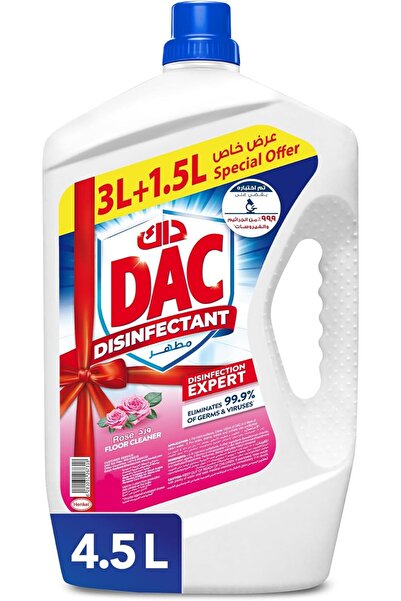 DAC منظف ومطهر للأرضيات برائحة الورد، 4.5 لتر