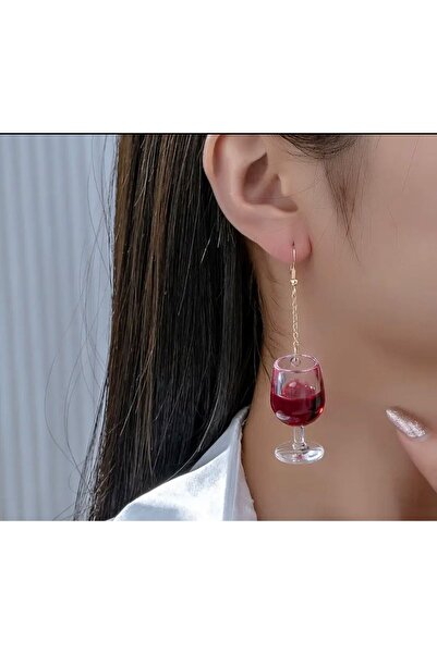 AYDA STORE Günlük ve şık davetlerde Kıyafetlerle Uyumlu Şarap Kadehi Tasarımlı küpe