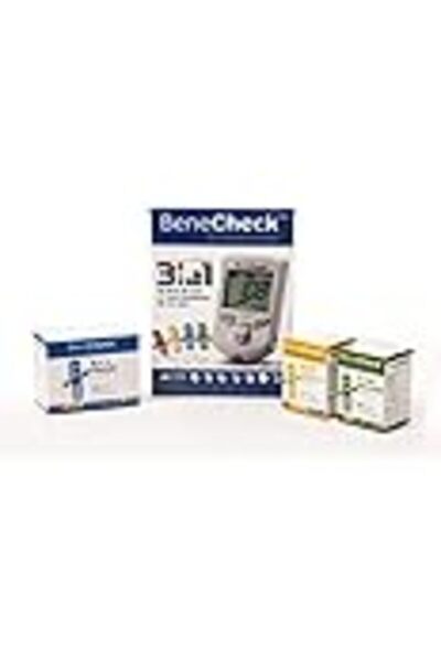BeneCheck Blood Sugar, Cholesterol, and Uric Acid Monitoring Device by Bionime with Test Strips